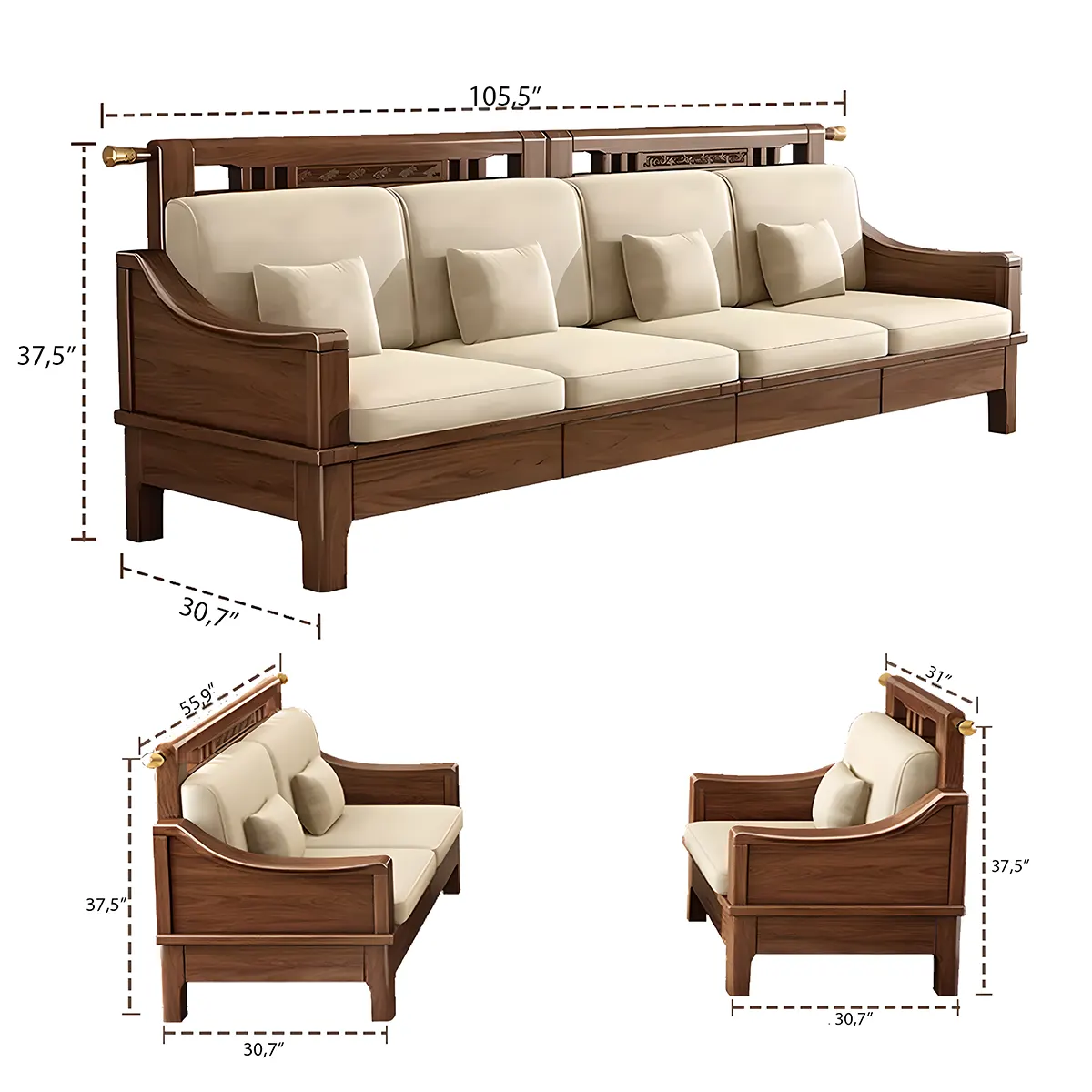 Natural Ash Wood Sofa – Sophisticated Design For Luxurious Living Room 