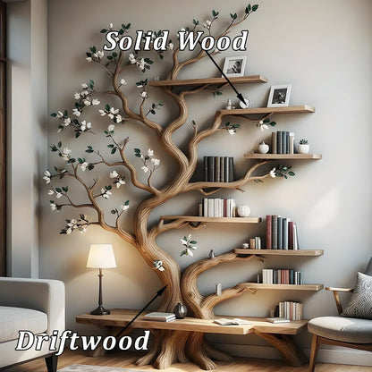 Tree-Inspired Bookshelf – Unique Wooden Display Shelf for Books & Collectibles 