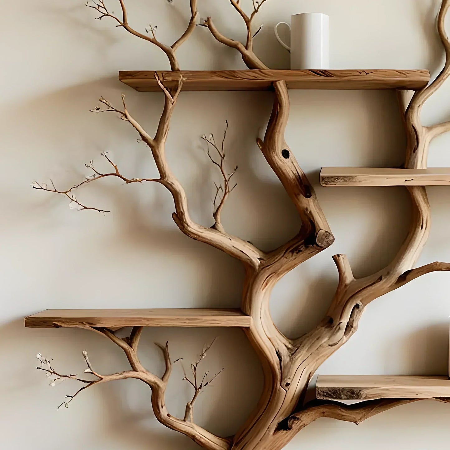 Modern Tree Bookshelf – Artistic Wooden Bookcase, Minimalist & Natural Design 